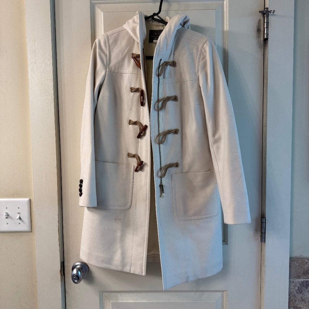 Jcrew wool cashmere coat with hood